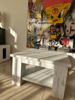 Teakhouten Bijzettafel Vierkant 60x60 - Wit Off, Ophalen of Verzenden