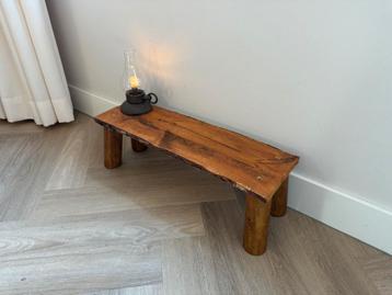 Landelijk houten krukje / decoratief bankje – 60x20x20 cm beschikbaar voor biedingen