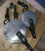 2x Kapotte snelkookpan roestvrij staal pan Drukpan RVSr zwaa, Ophalen of Verzenden, Gebruikt, Rvs, Kookpan of Snelkookpan
