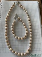 Zoetwaterparel Set - Armband & Ketting, Overige materialen, Beige, Nieuw, Ophalen of Verzenden