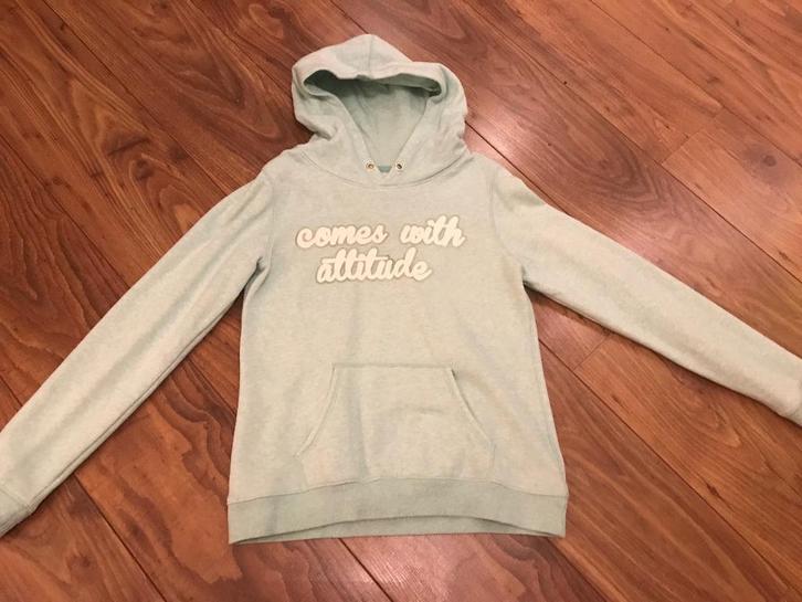 H&M mint groene capuchon sweater trui maat 158-164, Kinderen en Baby's, Kinderkleding | Maat 158, Nieuw, Meisje, Trui of Vest