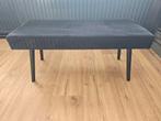 Mooi zwart suede bankje, Ophalen, Gebruikt, 75 tot 100 cm, Rechthoekig