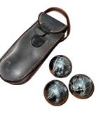 Jeu de boules set van 3 in zwarte tas, Ophalen, Zo goed als nieuw