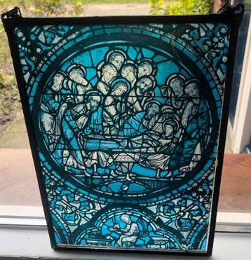 CHRISTELIJK TAFEREEL MET GLAS IN LOOD EFFECT. beschikbaar voor biedingen