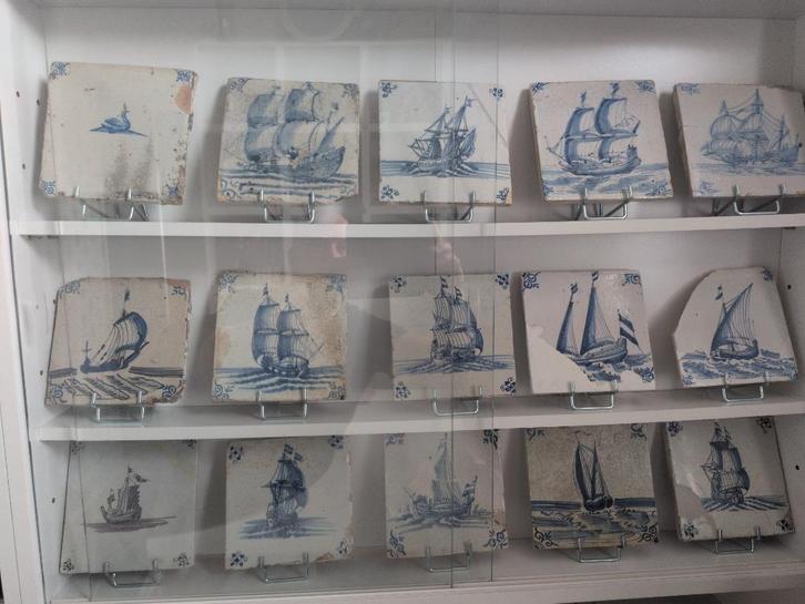 17e eeuwse scheepstegels verzameling, top collectie tegels, Antiek en Kunst, Antiek | Wandborden en Tegels, Ophalen of Verzenden