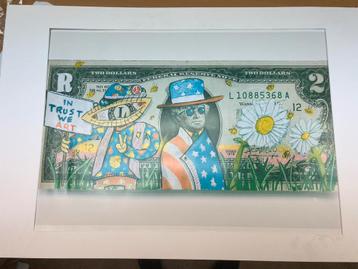 dollar bill art 2 Dollar print in trust we art Romero Britto beschikbaar voor biedingen