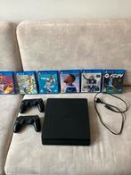 PS4 slim met 2 controllers en 6 spellen, Spelcomputers en Games, Spelcomputers | Sony PlayStation 4, Met 2 controllers, Ophalen of Verzenden