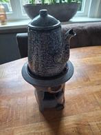 Vintage emaille theepot met warmhouder, Antiek en Kunst, Ophalen of Verzenden