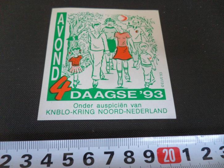 sticker Avond 4 daagse KNBLO Kring Noord Nederland 1993 *, Verzamelen, Stickers, Zo goed als nieuw, Bedrijf of Vereniging, Ophalen