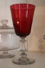 Antiek 19e eeuwse frans gekleurd gelegenheid glas cranberry, Ophalen