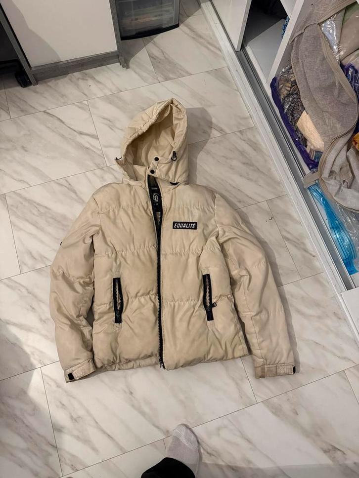 Equalite Jas Beige Heren XS, Kleding | Heren, Jassen | Winter, Gedragen, Maat 46 (S) of kleiner, Beige, Ophalen of Verzenden