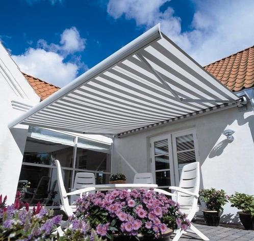 Electrisch zonnescherm 450x250cm, Tuin en Terras, Zonneschermen, Nieuw, Knikarmscherm, Elektrisch, Ophalen