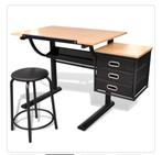 Tekentafel met kruk en ladekast, Doe-het-zelf en Verbouw, Tekentafels, Ophalen, Gebruikt, Minder dan 130 cm