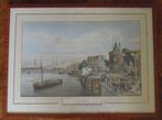 Nr C236: Ingekleurde gravure Oosterdok Amsterdam, Ophalen of Verzenden