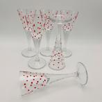 18 Vintage borrelglaasjes met rode stippen Ikea Svalka, Ophalen of Verzenden, Zo goed als nieuw, Borrel- of Shotglas