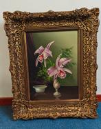 Bloemenschilderij in gouden lijst, Antiek en Kunst, Kunst | Schilderijen | Klassiek, Ophalen of Verzenden