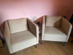 2 Super leuke beige gemêleerde stoeltjes, Huis en Inrichting, Fauteuils, Ophalen, Zo goed als nieuw, Minder dan 75 cm