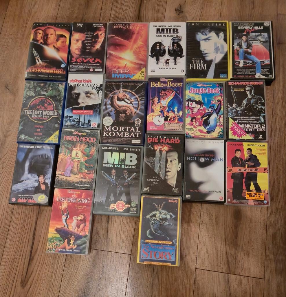 20 Videobanden van Disney en actiefilms, Cd's en Dvd's, VHS | Film, Alle leeftijden, Ophalen of Verzenden, Zo goed als nieuw, Overige genres