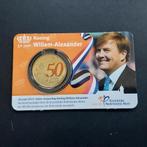 50 cent in coincard 50 jaar Koning Willem Alexander UNC, Postzegels en Munten, Munten | Nederland, Ophalen of Verzenden, Koningin Beatrix