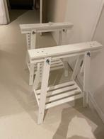 Ikea 2 Schragen, wit, Ophalen, Tafelpoot, 50 tot 100 cm, 50 tot 100 cm