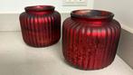 Set van 2 Rode Windlichten - Nieuwstaat, Overige materialen, Nieuw, Ophalen of Verzenden, Rood