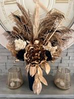 Opgemaakte vaas met goud en zwart, Overige materialen, Overige kleuren, 50 tot 75 cm, Nieuw