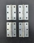 4 Stuks Nieuwe Scharnieren 75 x 50 mm verzinkt rechte hoeken, Ophalen, Nieuw