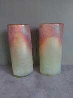 2 glazen vazen ovaal, Overige kleuren, Ophalen of Verzenden, Minder dan 50 cm, Glas