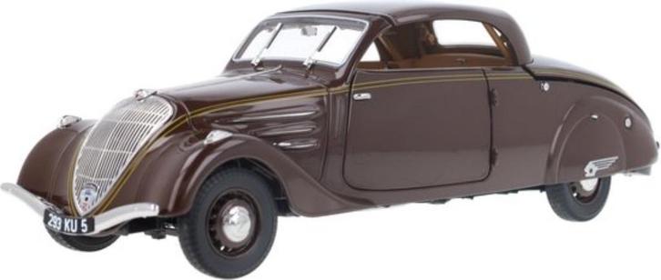 Peugeot 402 Eclipse 1937 Bruin Schaal 1/18 Norev 184873, Hobby en Vrije tijd, Modelauto's | 1:18, Nieuw, Auto, Norev, Ophalen of Verzenden