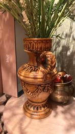 Hippe retro vaas okergeel 25 cm, Ophalen, Huis en Inrichting