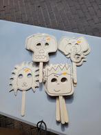 Partij maskers hout ***12 stuks***, Ophalen of Verzenden, Nieuw, Materiaal