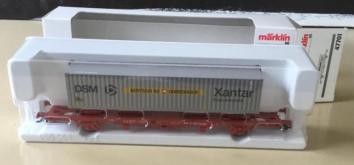 MäRKLIN H0 # 47701 CONTAINERWAGEN DSM XANTAR NS Cargo N OVP, Hobby en Vrije tijd, Modeltreinen | H0, Nieuw, Wagon, Wisselstroom