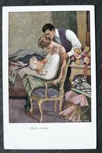 De poes op schoot bij de dame die hij omarmt, R. Sedlacek, Overige thema's, Ongelopen, Voor 1920, Verzenden