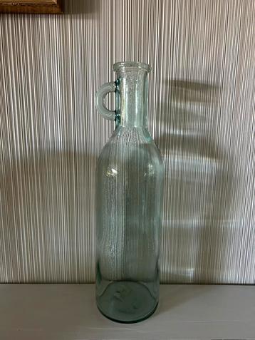 Hoge vaas van glas (mint groen) h 50x b 15 cm beschikbaar voor biedingen