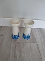 Twee hyacint vaasje met grachtenpand opdruk, Ophalen of Verzenden, Zo goed als nieuw, Glas, Minder dan 50 cm