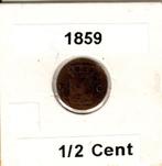 1/2 cent 1859 Willem III, Postzegels en Munten, Munten | Nederland, Overige waardes, Ophalen of Verzenden, Koning Willem III, Losse munt
