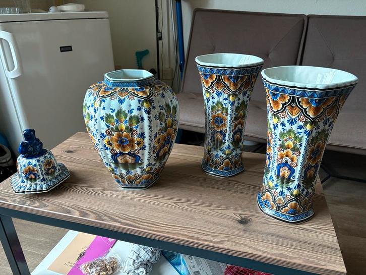 Handbeschilderde Studio Flora Vazen & Pot - Holland, Antiek en Kunst, Antiek | Vazen, Ophalen