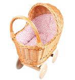 Rieten poppenwagen met bloemetjesmotief, Overige typen, Nieuw, Ophalen of Verzenden, Info@bezigebijtjezzz.nl