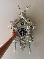 Zilver-/goud kleurige koekoeksklok, Huis en Inrichting, Woonaccessoires | Klokken, Verzenden, Gebruikt, Analoog, Wandklok