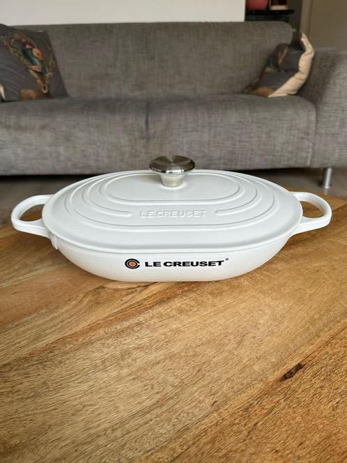 Le Creuset Oblong Braadpan 31 cm – Cotton White, Huis en Inrichting, Keuken | Potten en Pannen, Ophalen of Verzenden