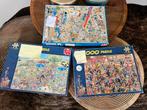 Gratis 3 x Jan van Haasteren puzzels niet compleet ophalen, Ophalen, 500 t/m 1500 stukjes, Gebruikt, Legpuzzel