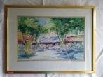 aquarel Plein in st Tropez, Ophalen