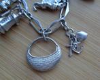 zilveren closed for ever armband met bedels [386], Ophalen of Verzenden, Zilver, Armband