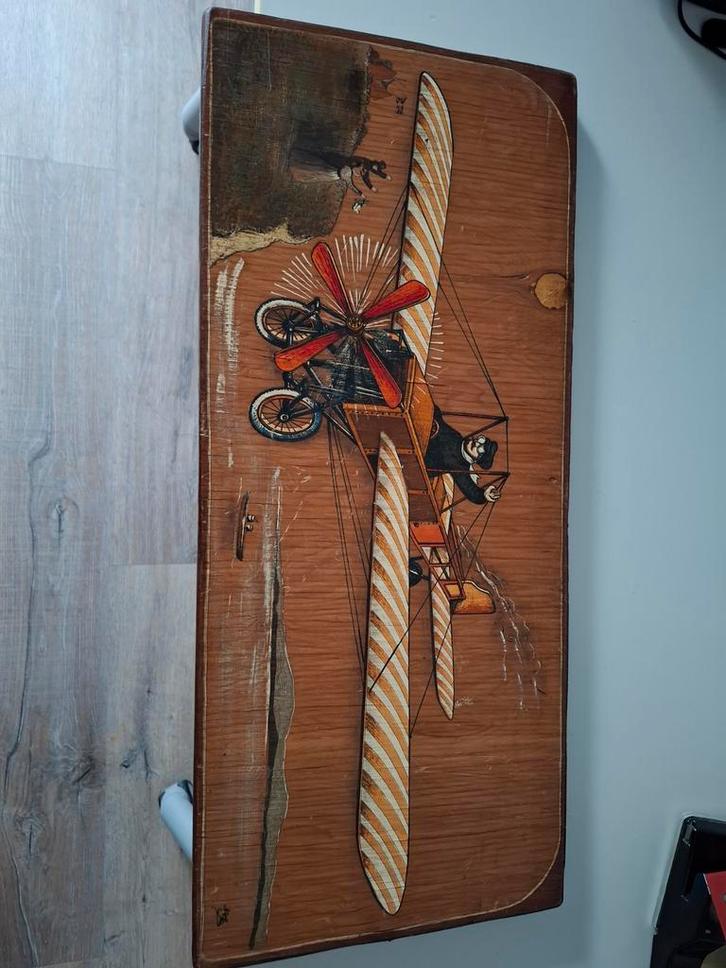 Vintage Houten Decoratie Vliegtuig, Antiek en Kunst, Kunst | Overige Kunst, Ophalen of Verzenden