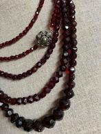 Antieke granaten glasgranaten collier - ketting 2 stuks, Ophalen of Verzenden, Zo goed als nieuw, Rood, Steen of Mineraal