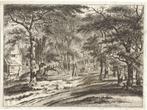 Onbekende NL Maker 19e eeuw ets "Huisje in het Bos", Antiek en Kunst, Kunst | Etsen en Gravures, Ophalen