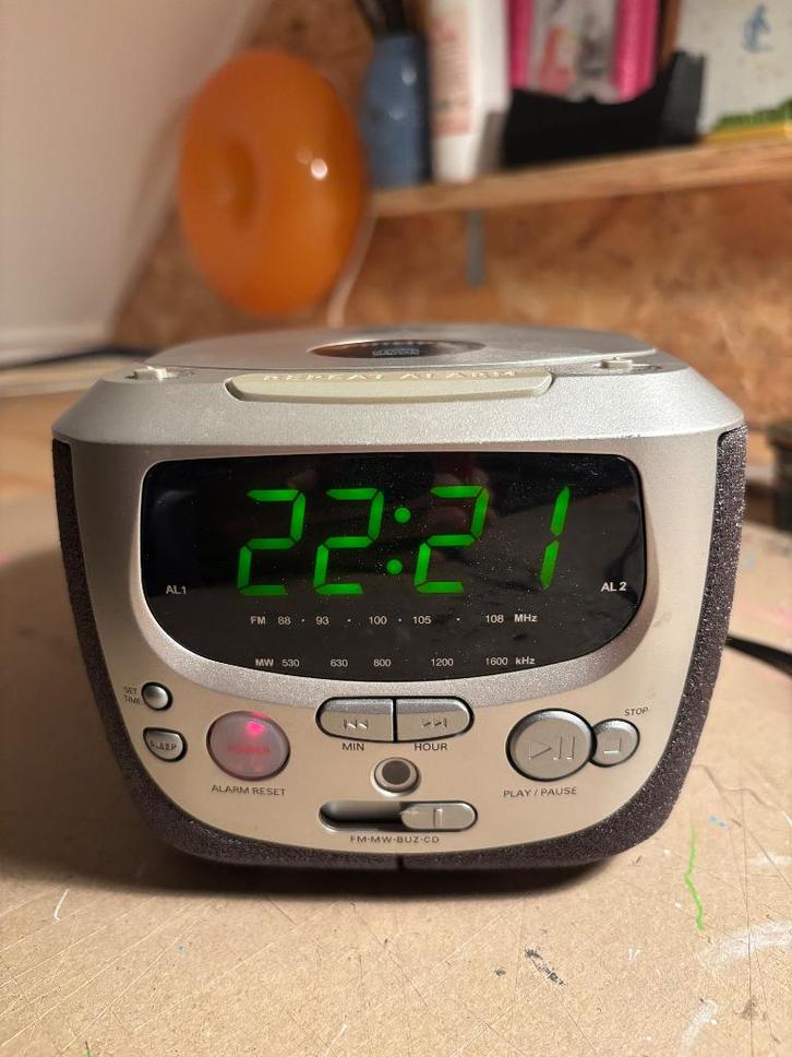 Retro Philips Klokradio AJ3910/05 zilver, Witgoed en Apparatuur, Wekkers, Ophalen of Verzenden