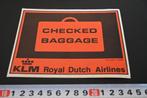 sticker KLM  Royal Dutch Airlines  Checked Baggage, Ophalen, Zo goed als nieuw