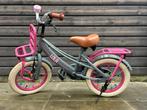 Transport Meisjesfiets 14 inch - Grijs/Roze, Ophalen, Zijwieltjes, Gebruikt, Lola