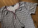 Tuniek zwart wit roze accent korte mouw maat xxl ms mode, Wit, Maat 46/48 (XL) of groter, Ophalen of Verzenden, Zo goed als nieuw